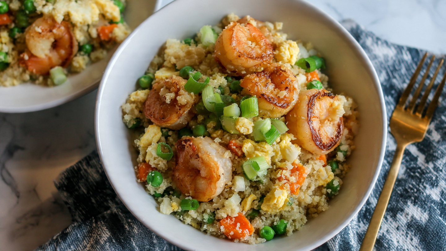 How To Make Healthy Cauliflower Fried Rice with Shrimp (Keto-Friendly)