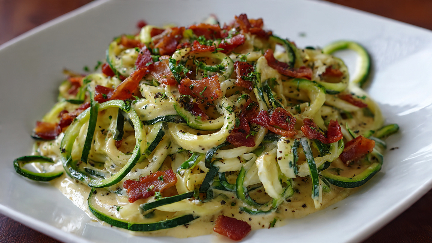 How to Make Low-Carb Carbonara with Zucchini Noodles