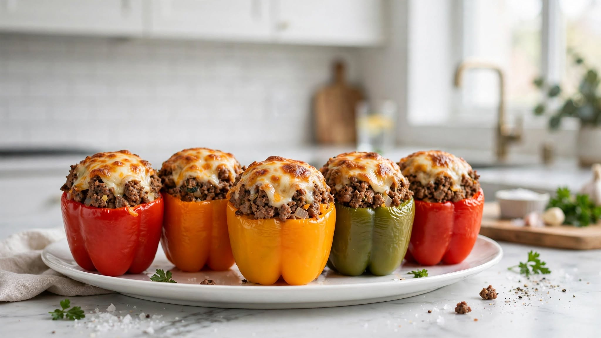 The Best Low-Carb Stuffed Bell Peppers with Ground Beef